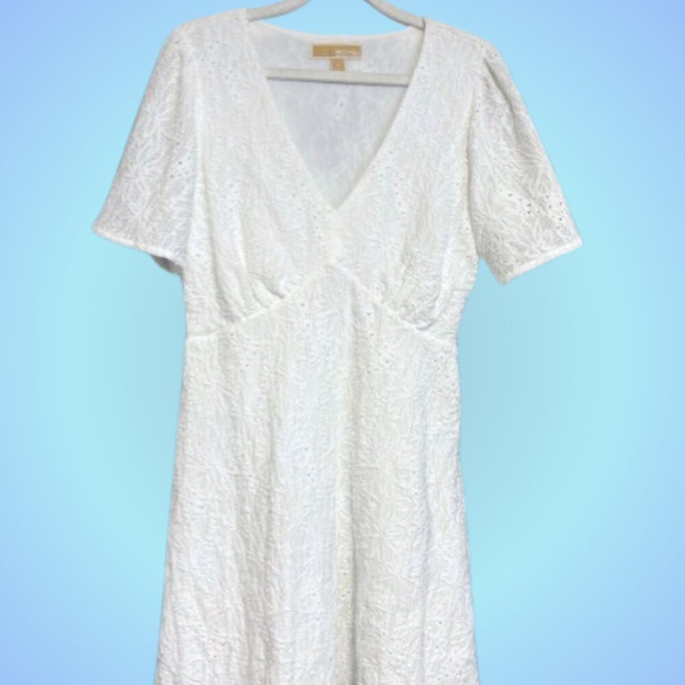 Michael Kors White Textured Dress Size Medium